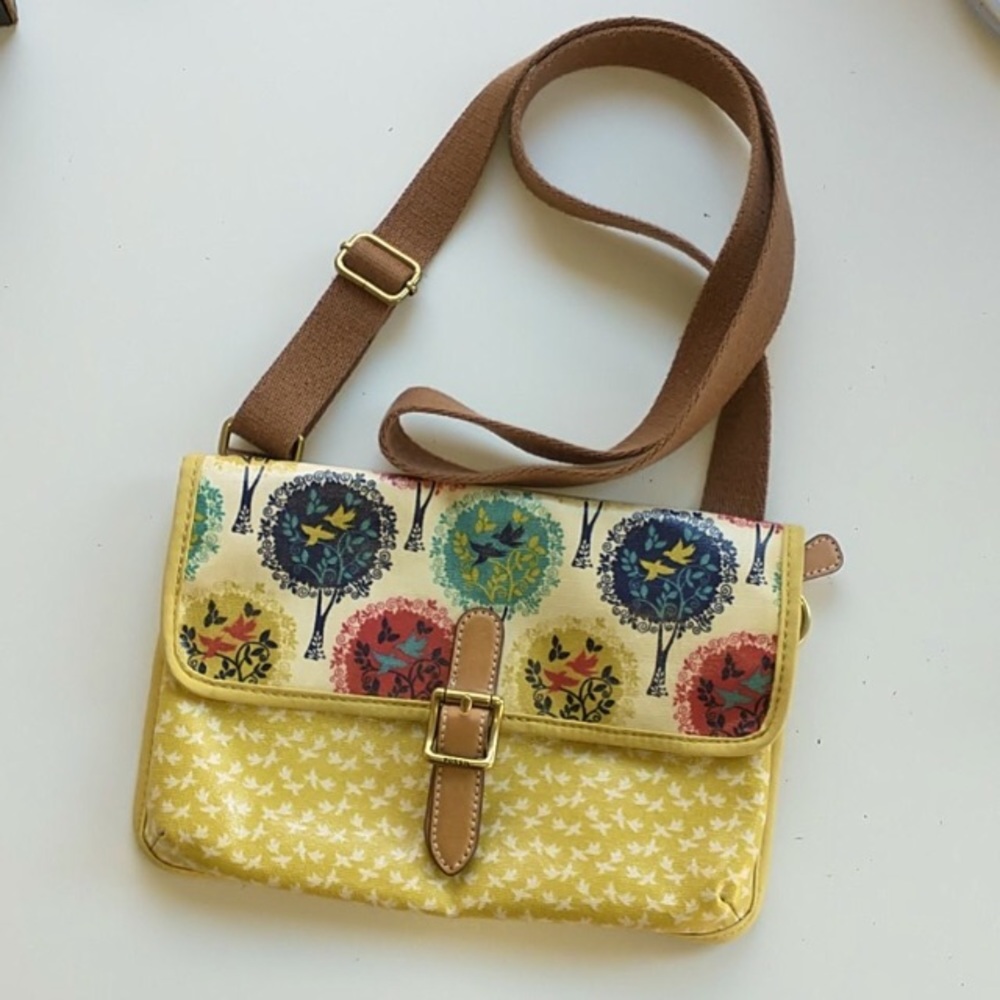 Yellow Bird Fossil Crossbody Purse
